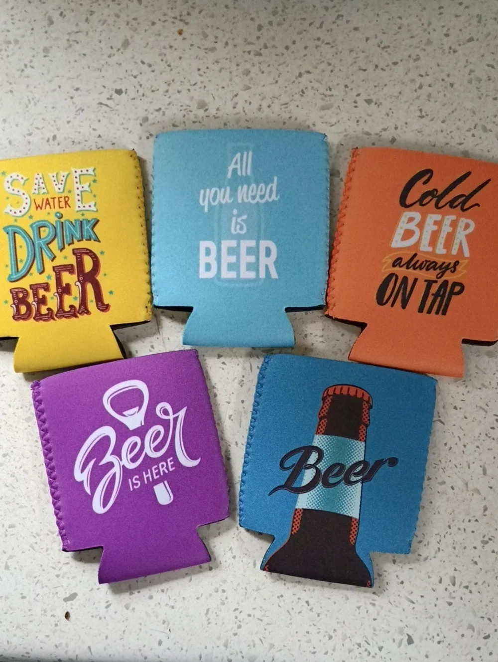Assorted Color Beer Can/Bottle Koozies - Multipack Party Drink Coolers